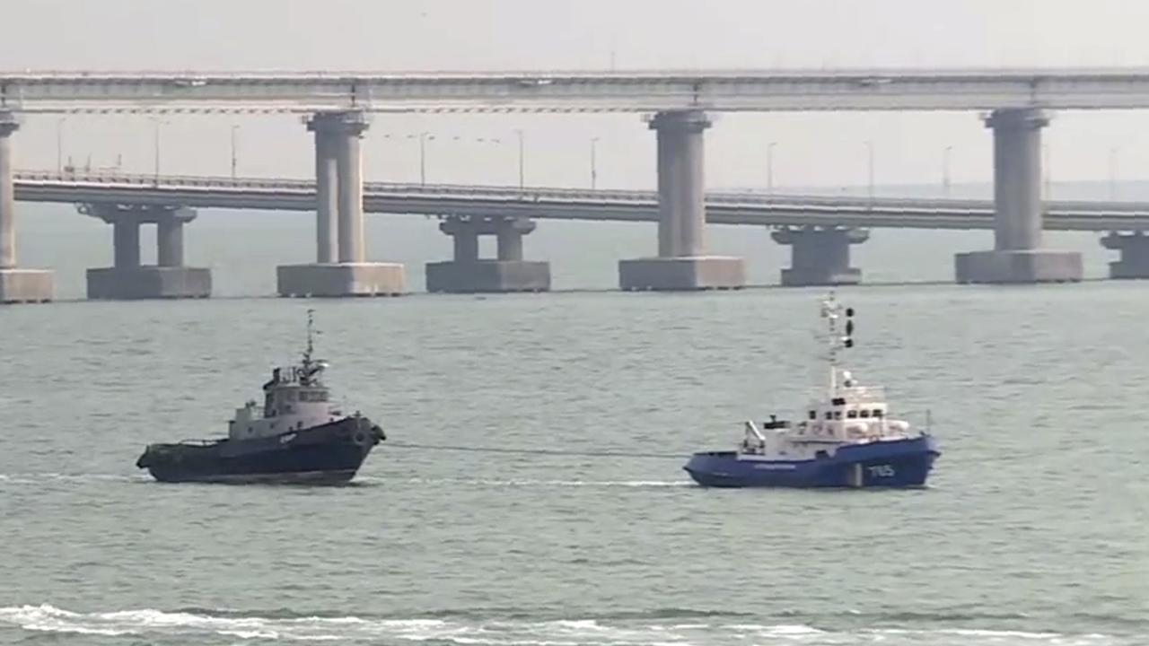 After Russia seized Crimea from Ukraine, Moscow built a bridge to connecting it to the Russian mainland, effectively blocking much of Ukraine’s territory from the open ocean. Picture: Krym 24 TV station via AP Television