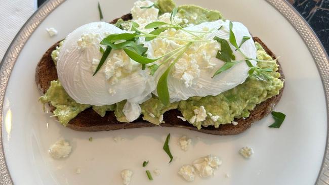 A perfect breakfast of poached eggs in the SilverKris lounge. Picture: Rowena Ryan