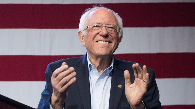 Vermont Senator Bernie Sanders arrives to speak during a campaign rally at the Convention Center in Los Angeles in March.