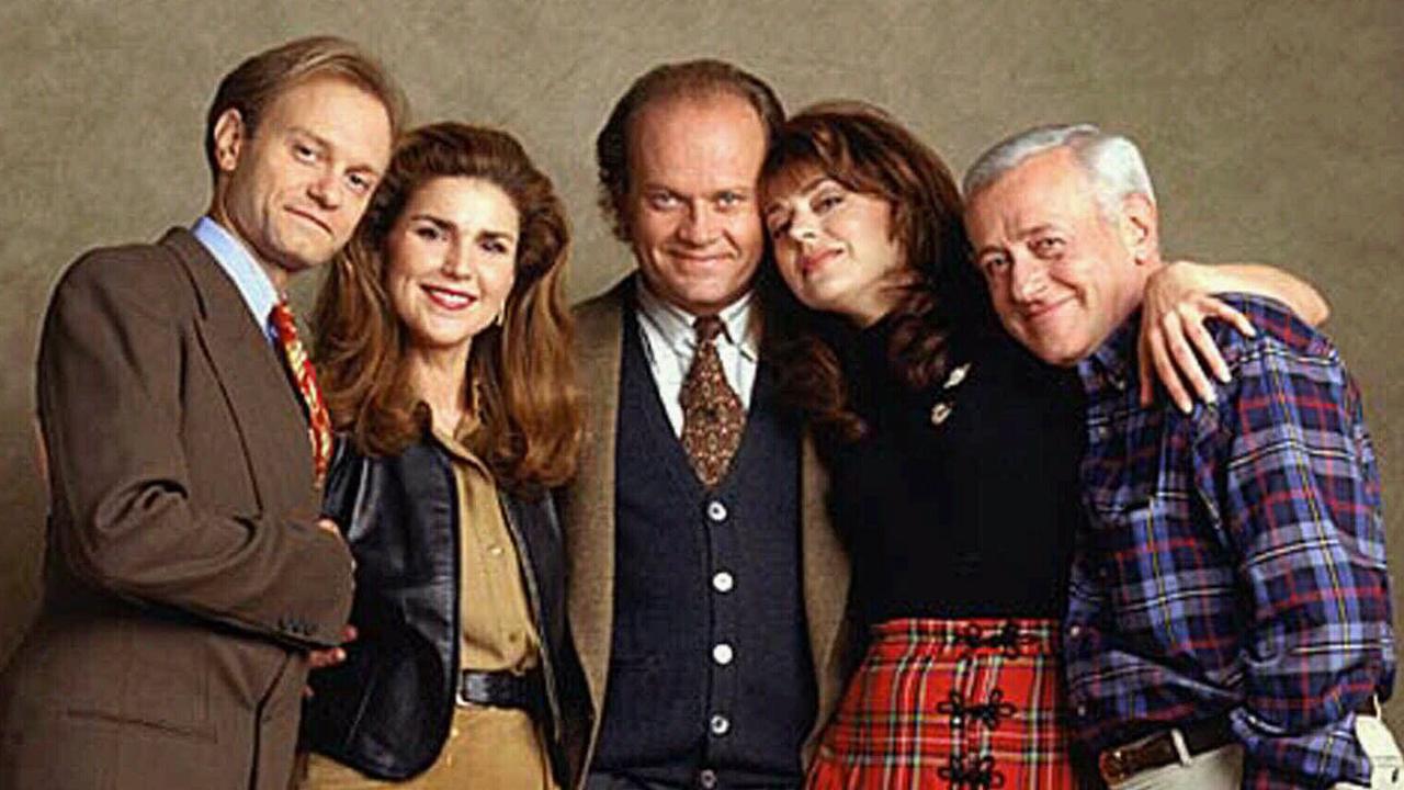 Grammer (centre) with the cast of the hit ’90s TV show Frasier.