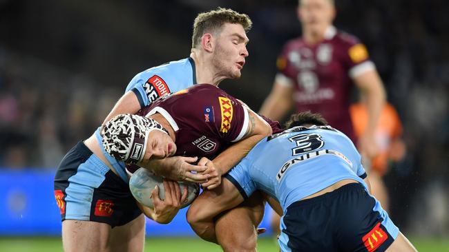 Liam Martin did his best to try to rattle the Maroons in Origin I. Picture: NRL Photos