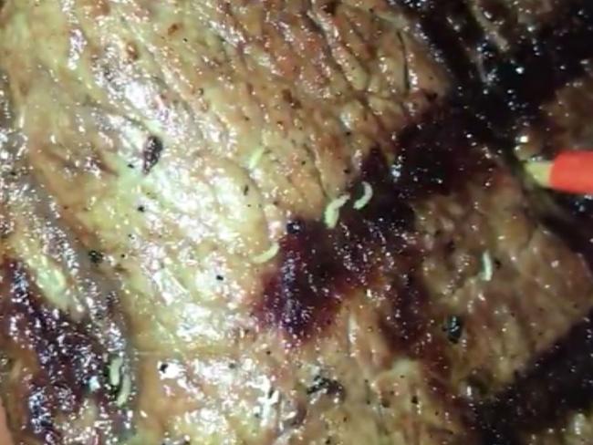 Couple claim they were served maggot-infested steak