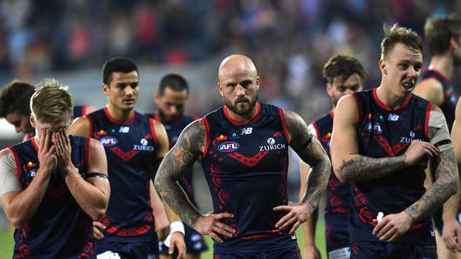 The gutted Dees leave the field. Pic: AAP