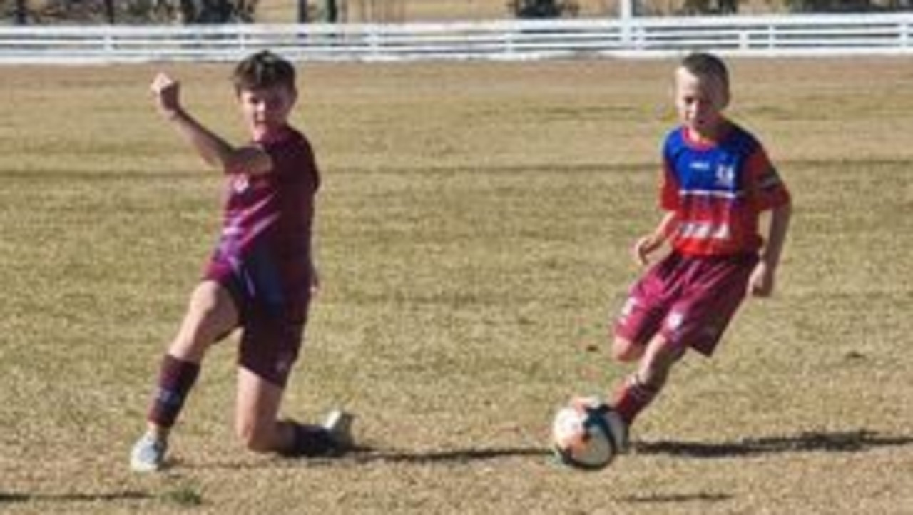 Stanthorpe United FC junior Emmett Schnitzerling (L) has been selected to play in the Joey's Mini World Cup tour of Germany in 2024. Photo: Contributed