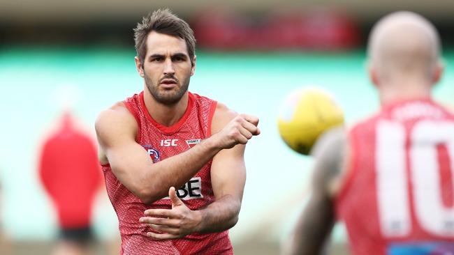 Josh Kennedy continued his superb season on Friday in Sydney’s win over Essendon. Picture: Matt King/Getty Images. 