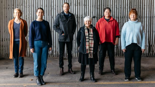 Director Catherine Fitzgerald, second from right, with the cast of State Theatre Company’s production of Gaslight. Picture: Sia Duff, supplied