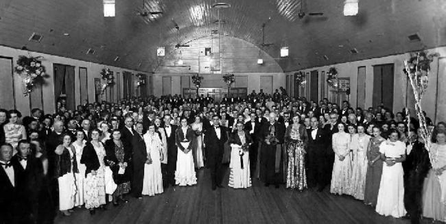 HISTORICAL PROPERTY: A ball at the Vanity Theatre in Molesworth St, Lismore, circa 1950s and the site as it is today. Picture: Richmond River Historical Society