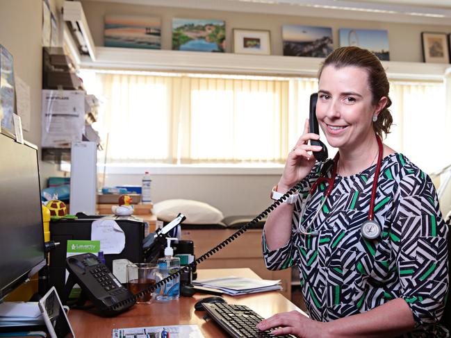 Instead of visiting a chemist more Australians are likely to consult their GP by phone. Dr Danielle McMullen in Newtown, NSW. Picture: Adam Yip