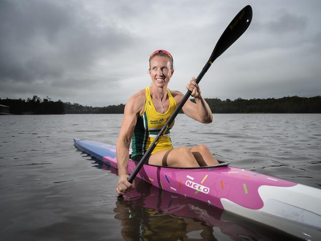 Kayaker Jo Brigden-Jones continues to train six days a week.