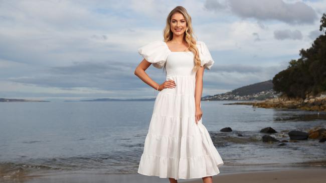 Tirah Ciampa, 27, of Hobart will represent Tasmania at the Miss World Australia national finals. Tirah has recently gone through treatment for cancer. Picture: Nikki Davis-Jones