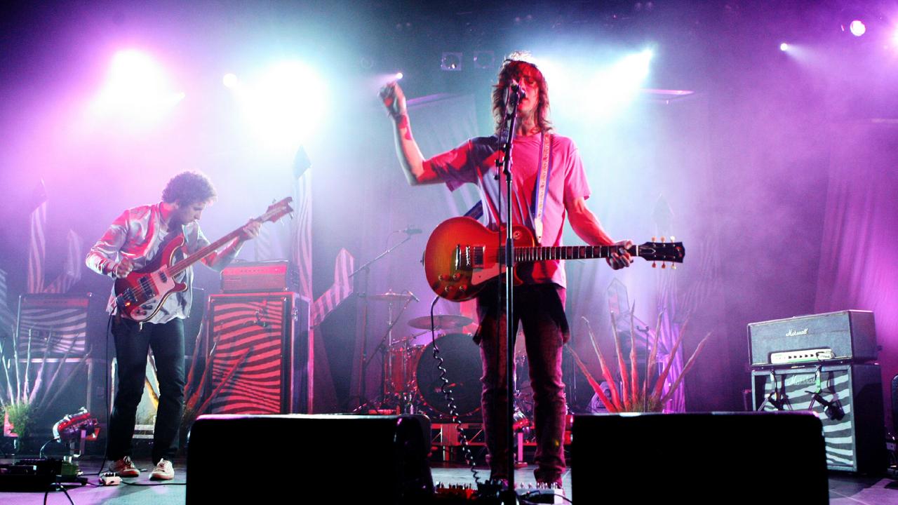 Spectacular start. Ben Goldwasser (L) and Andrew VanWyngarden (R) of band MGMT who played at the Hordern Pavilion in 2009.