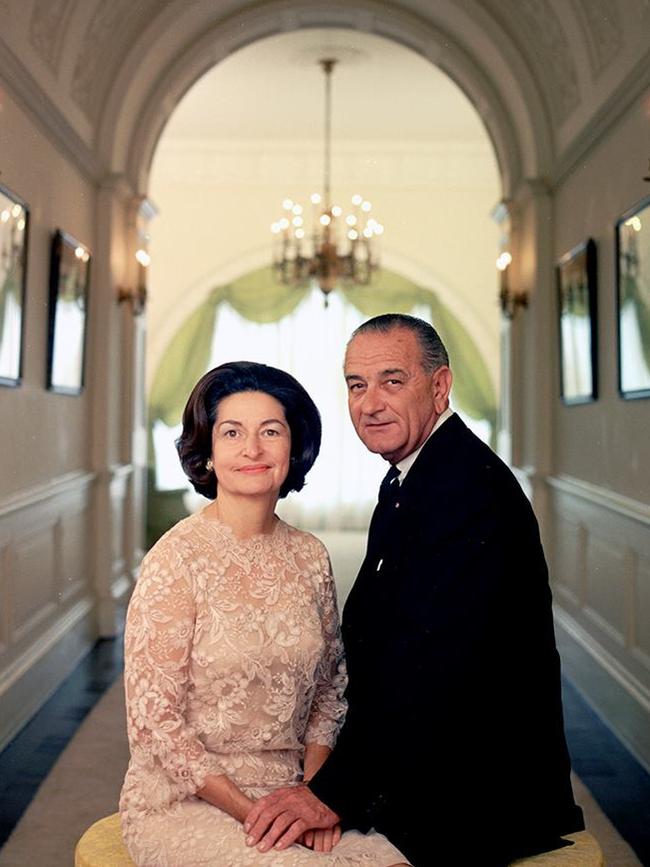 President Lyndon B. Johnson and his wife, Lady Bird Johnson. Picture: Yoichi Okam