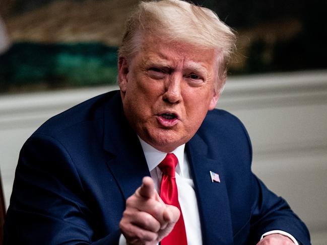 WASHINGTON, DC - NOVEMBER 26: President Donald Trump speaks in the Diplomatic Room of the White House on Thanksgiving on November 26, 2020 in Washington, DC. Trump had earlier made the traditional call to members of the military stationed abroad through video teleconference. (Photo by Erin Schaff - Pool/Getty Images)