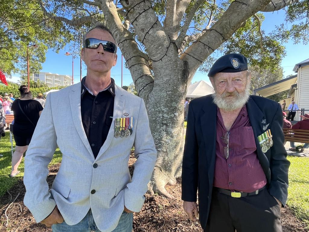 Owen and Les Nielsen at the Hervey Bay Anzac Day service.