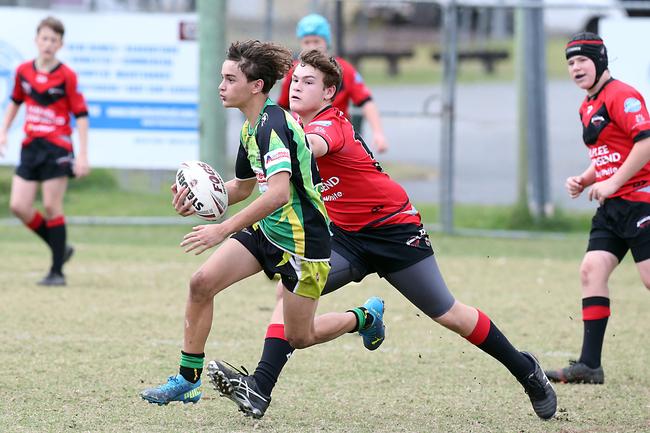 A Rugby League Gold Coast junior gala day at Burleigh Bears Junior Rugby League Club. Under 14s. Mudgeeraba vs Helensvale. 5 September 2021 Miami Picture by Richard Gosling