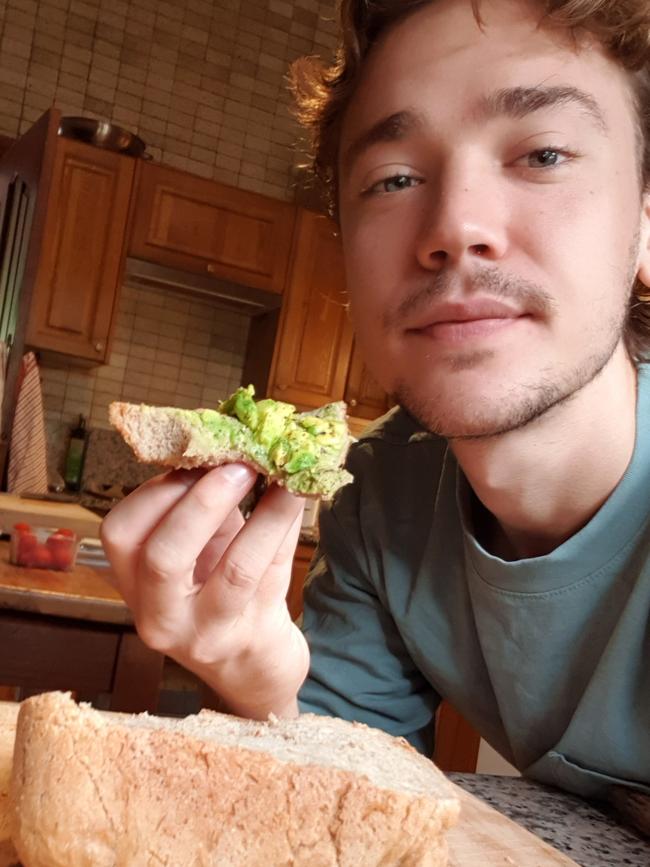 Lukas Radovich in his kitchen.