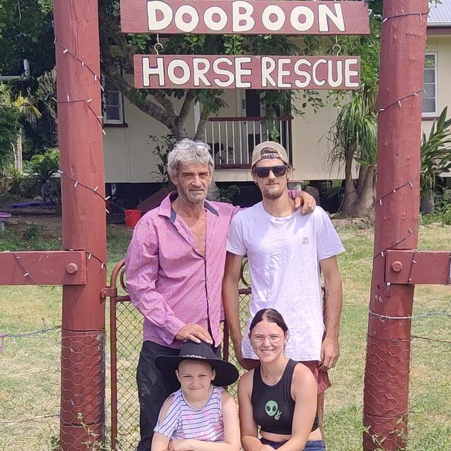 David Maynard (back left) has owned the 700-acre property for more than two years and has welcomed many visitors to the property and introduced him to his horses. Picture: David Maynard.