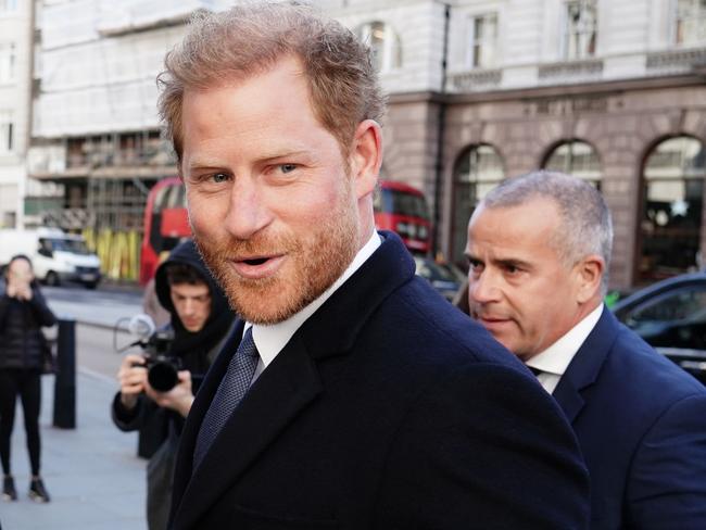 The Duke of Sussex arrives at the Royal Courts Of Justice, central London. Picture: Getty Images