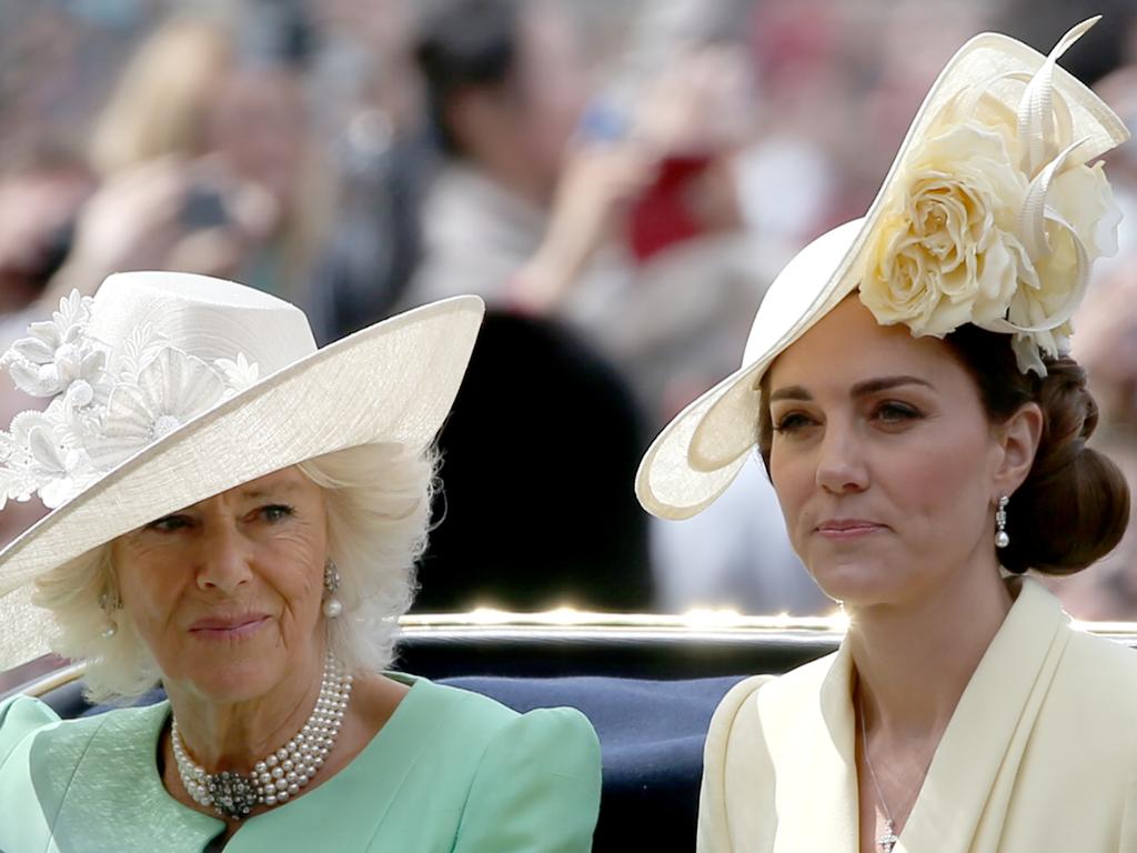 Her relaxed appearance was in stark contrast to her tense posture on Saturday as she attended the Trooping the Colour parade with Camilla and other royals. Picture: Trevor Adams / matrixpictures.co.uk