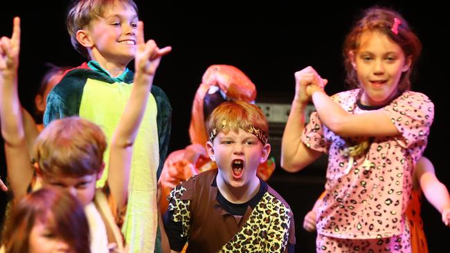 Anglesea Primary School students performing at the Geelong Schools Music and Movement Festival. Picture: Alison Wynd