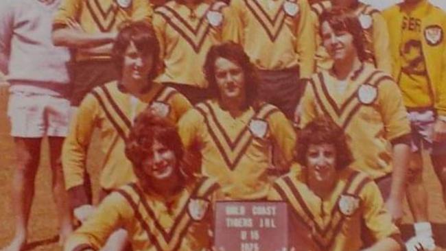 The Gold Coast junior Tigers NRL team u/15, in 1976. Brad Ward pictured on the second row on the righthand side.