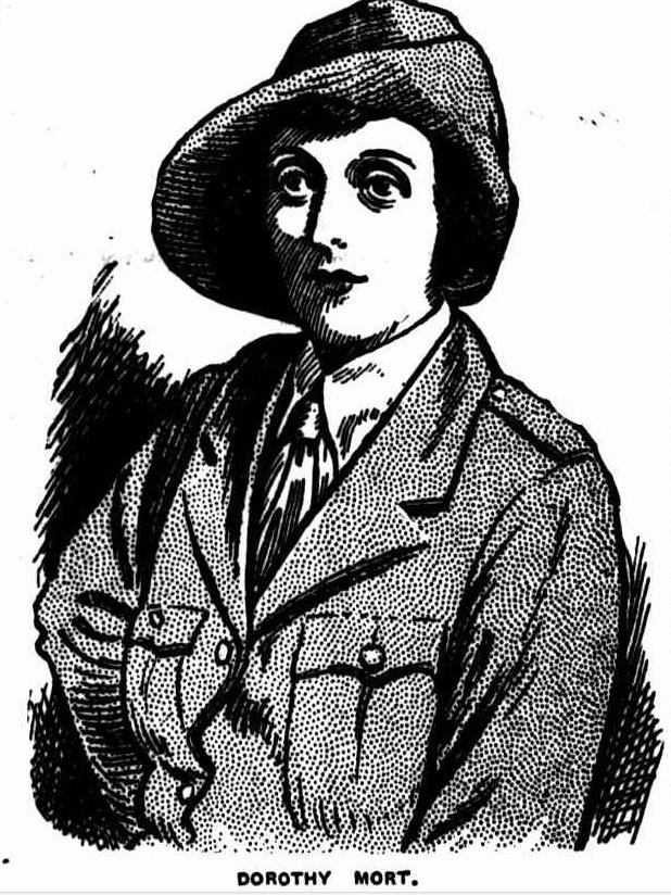 A court portrait of Dorothy Mort on trial for murder.