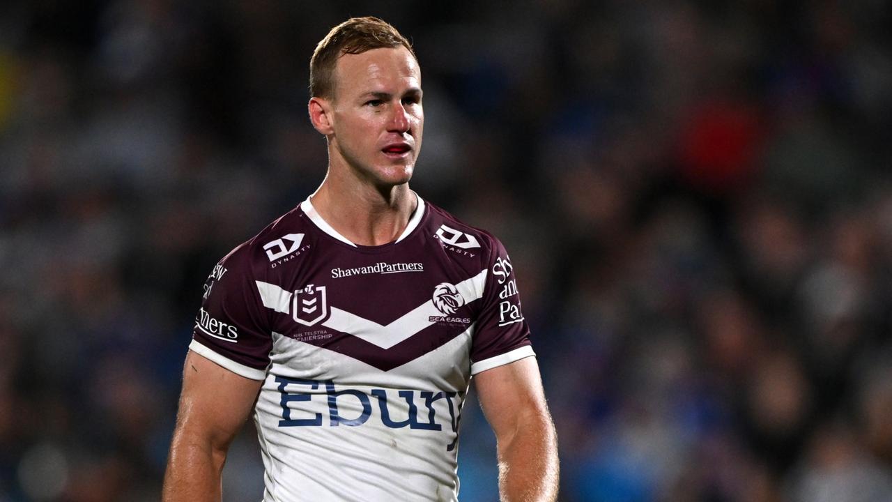 AUCKLAND, NEW ZEALAND - APRIL 13: Daly Cherry-Evans of Manly looks on during the round six NRL match between New Zealand Warriors and Manly Sea Eagles at Go Media Stadium Mt Smart, on April 13, 2024, in Auckland, New Zealand. (Photo by Hannah Peters/Getty Images)