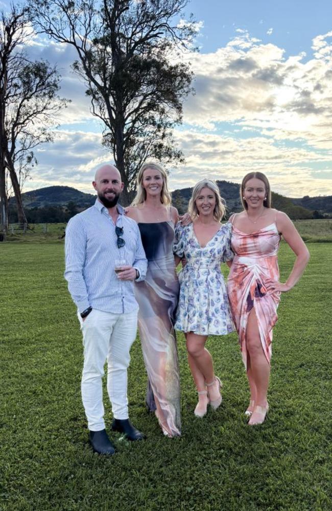 Ben Bartlett, 39, of Melbourne, with his sisters, Chelsea Bartlett, 29, of Fitzgerald, Georgia, USA, Janelle Spies, 33, of Noosa and Katie Bartlett, 37, of Paris, Texas, USA. The siblings were recently reunited for the first time in years as they came together for a family wedding. Picture: Supplied