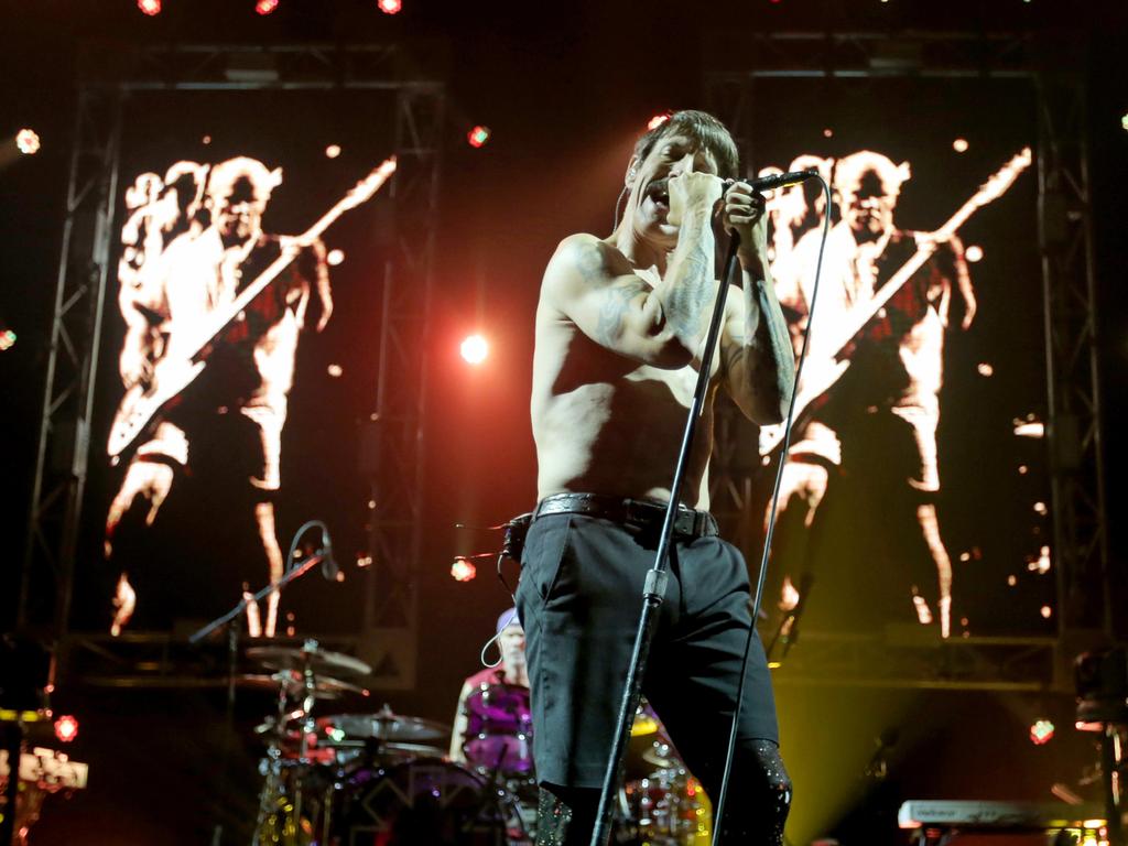 Red Hot Chili Peppers kick off their Australian tour at Hobart's Derwent Entertainment Centre. Picture: PATRICK GEE