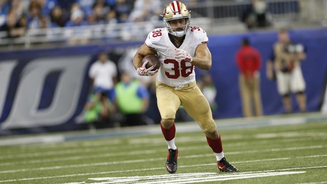 Hayne playing #38 for the San Francisco 49ers during the game against the Detroit Lions at Ford Field on December 27, 2015. Picture: Michael Zagaris