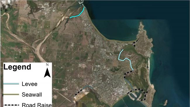 Location of sea walls, sea dykes and road raising in Bowen. Picture: Supplied