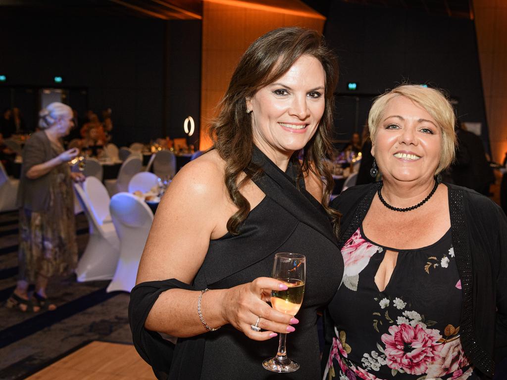 Fiona Harley (left) and Nikki Robson at the Business disAbility Awards of Australia at Edmund Rice Cultural Centre, Saturday, May 17, 2025. Picture: Kevin Farmer