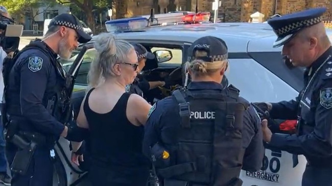 The 56yo West Croydon woman was arrested and charged with disorderly behaviour. Picture: Supplied