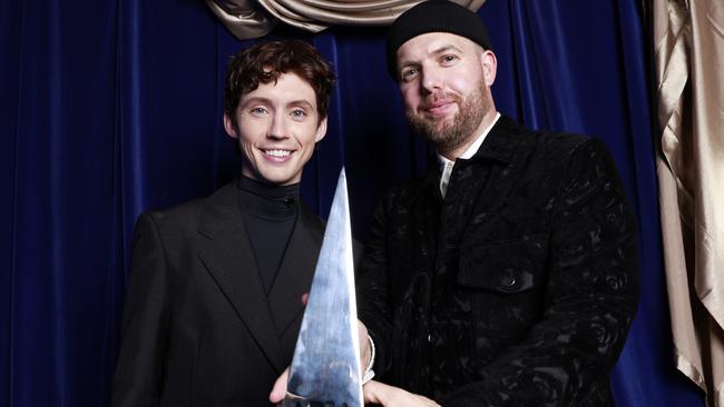 Troye Sivan and producer Styalz Fuego cleaned up for Troye’s hit rush. Picture: Hanna Lassen/Getty Images