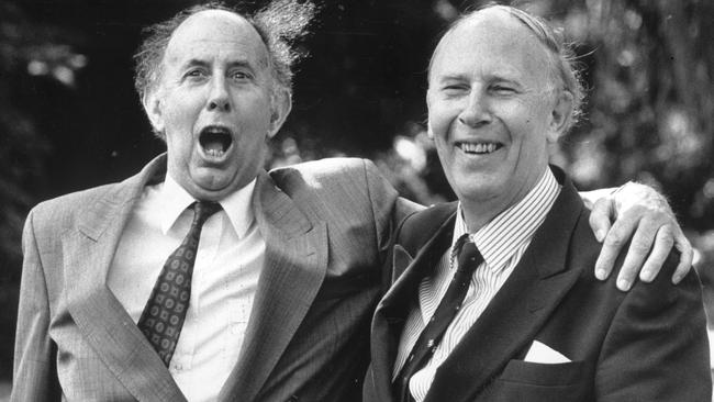 John Landy and Roger Bannister together in 1990.