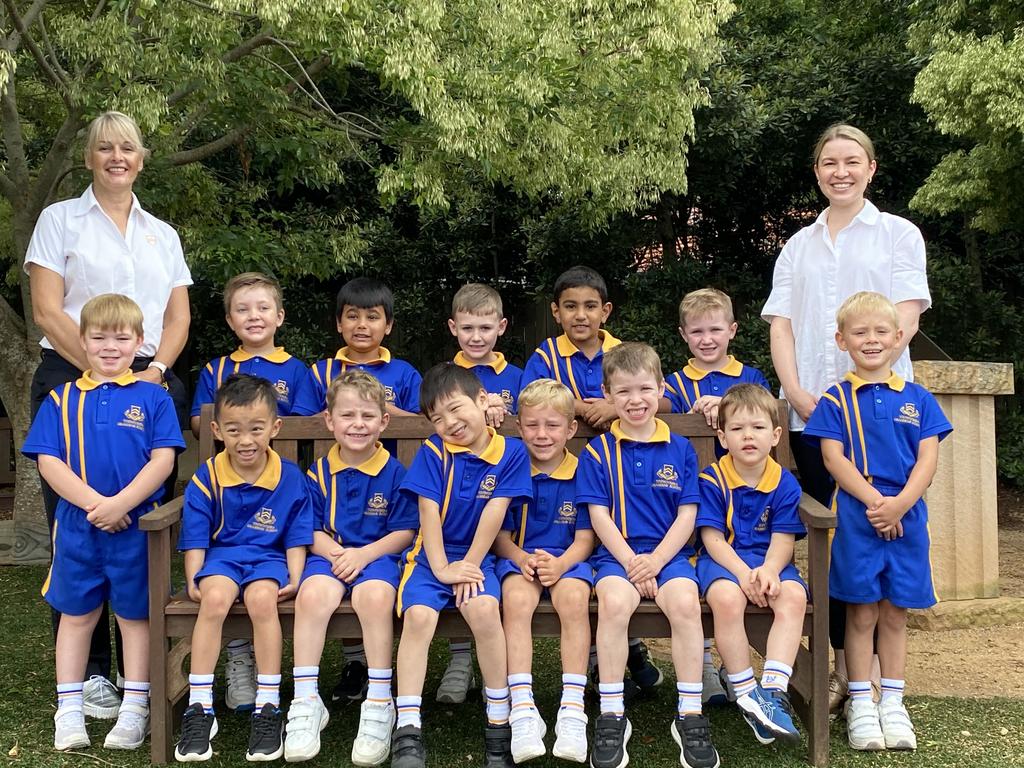 MY FIRST YEAR 2022: Toowoomba Grammar School Junior School Prep M (back row, from left) teacher aide Mrs Karen Newtown, Dominic, Kabir, Sebastian, Pranav, Max and Prep M class teacher Mrs Renee Murray and (front row, from left) Ted, Francis, Henry, Owen, Mahaliez, James, Hugo and Marsden.