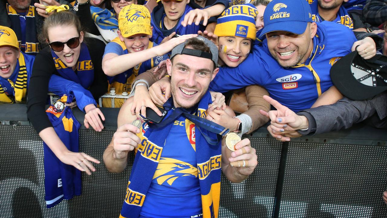 Norm Smith Medallist and West Coast star Luke Shuey says he knew he was winning the medal before it was announced. Picture: David Caird