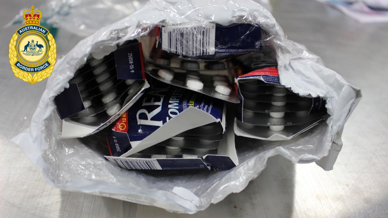 Australian Border Force intercepted multiple packages of sinus and allergy tablets, imported by Frankie Piccolo. Picture: ABF