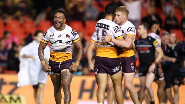 The win snaps a 14-year hoodoo for the Broncos at Penrith. Photo by Mark Kolbe/Getty Images