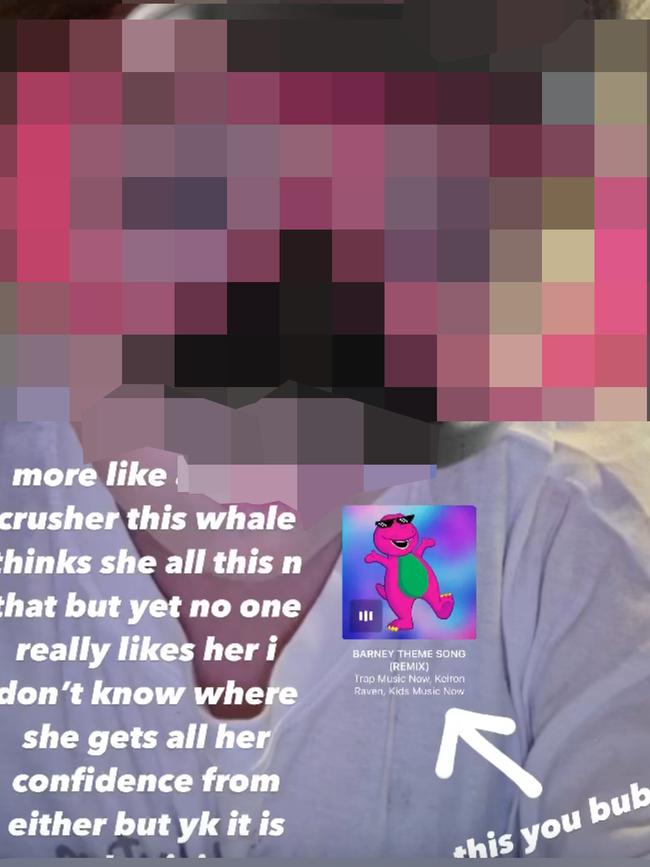 Screenshot of social media bullying. Picture: Supplied.