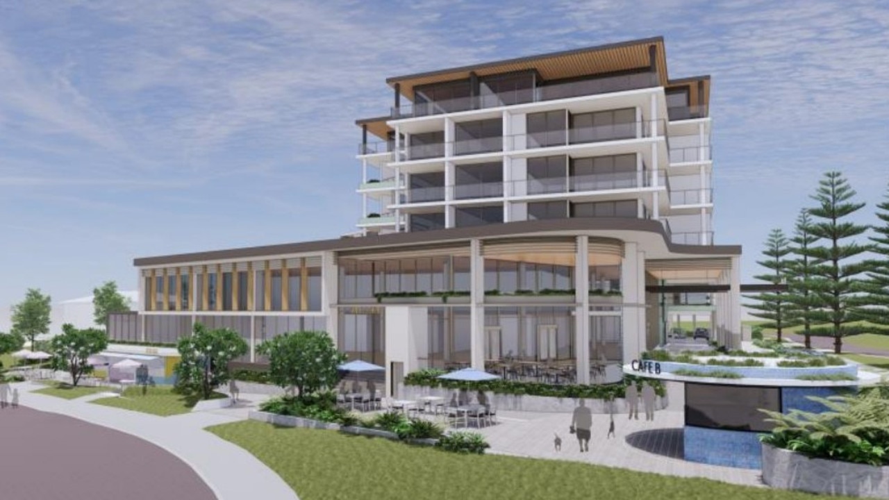 The proposal includes a licensed club facility and 57 apartments located on the Bargara foreshore.