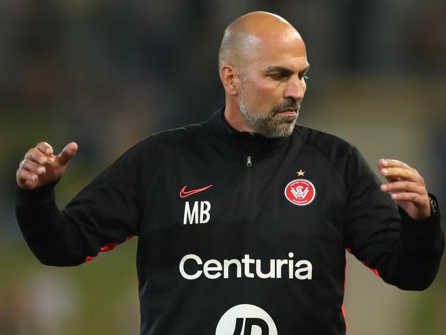 NEWCASTLE, AUSTRALIA - NOVEMBER 30: Markus Babbel coach of of the Western Sydney Wanderers during the round eight W-League match between the Newcastle Jets and the Western Sydney Wanderers at McDonald Jones Stadium on November 30, 2019 in Newcastle, Australia. (Photo by Tony Feder/Getty Images)