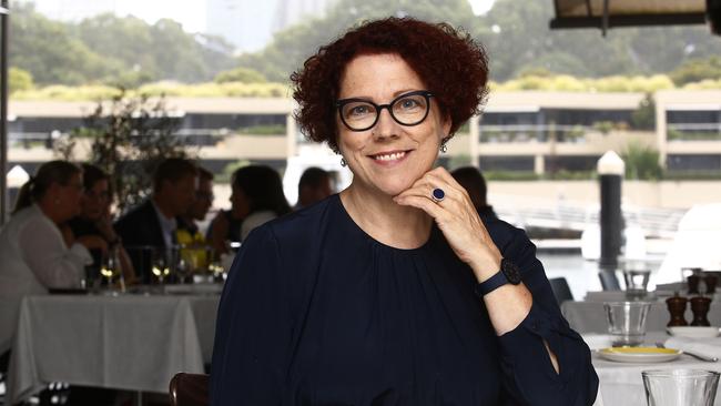 Margot Riley, who is a curator at the State Library, at Otto during lunch with Leo Schofield. Picture: John Appleyard