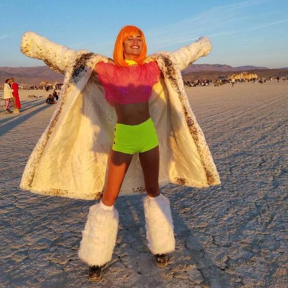 Portuguese model Sara Sampaio at the 2016 Burning Man Festival in the Black Rock Desert, Nevada ... 