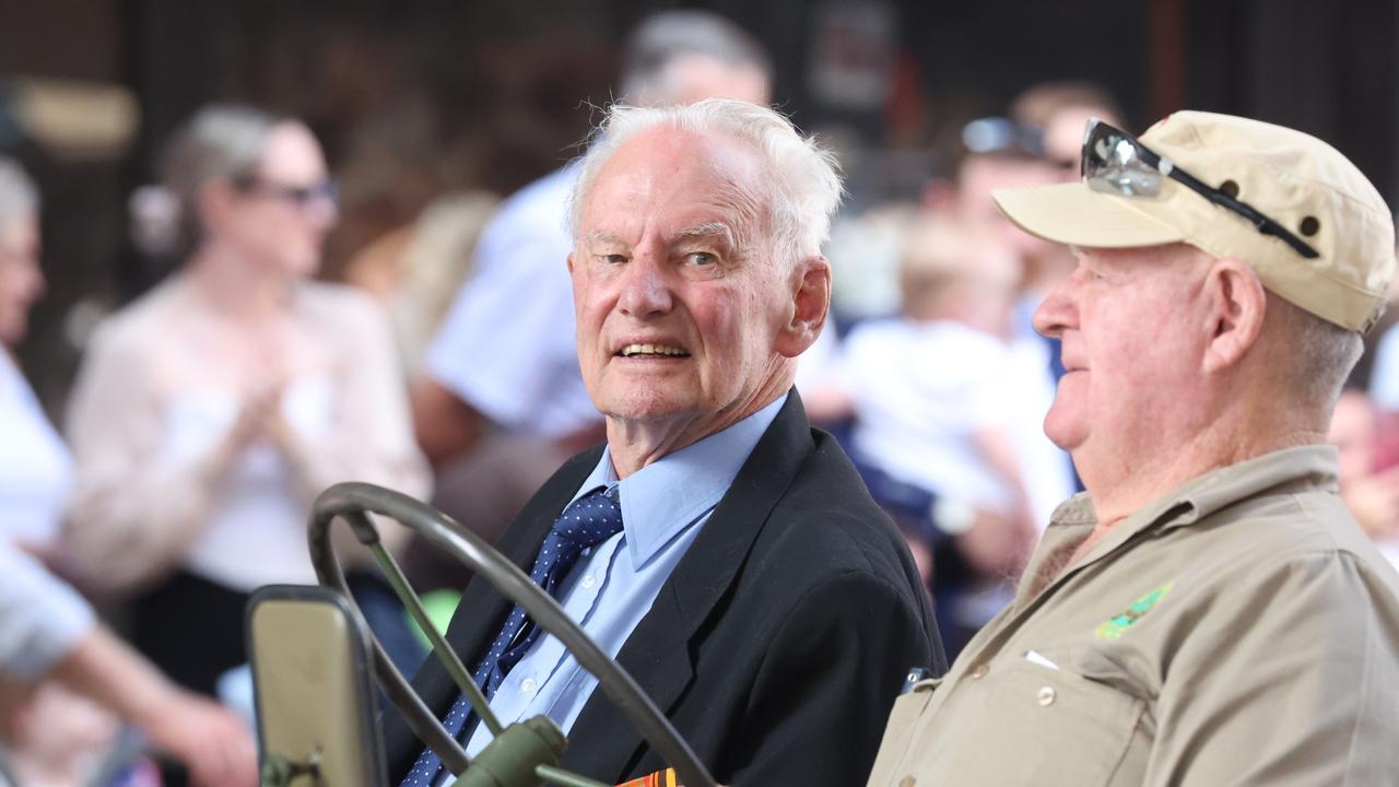 Thousands flock to Brisbane Anzac Day parade. Picture: LIam Kidston