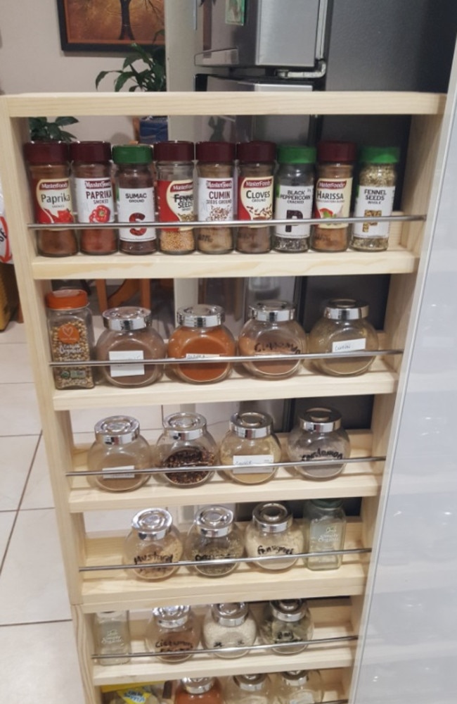 A Queensland mum was in desperate need to find a space for her endless amount of spices. Picture: Facebook/BunningsMums