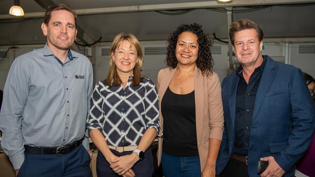 Joel Kuhn, Casey Bruton, Amelia Nuku and Stewart Forrest at the NT News Futures Northern Territory forum 2024. Picture: Pema Tamang Pakhrin