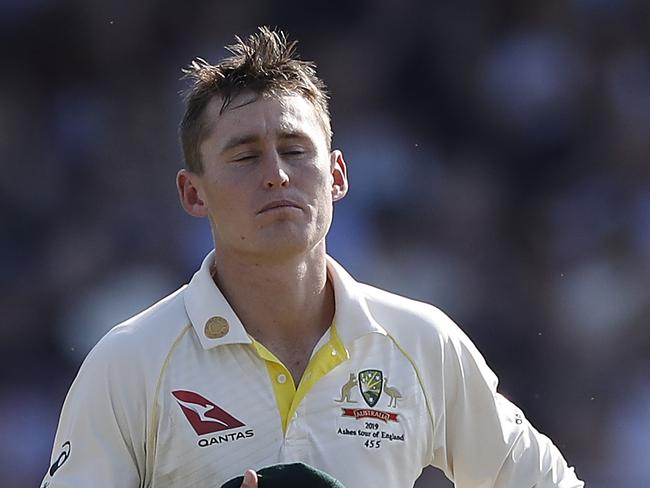 LEEDS, ENGLAND - AUGUST 25: Marnus Labuschagne of Australia looks dejected after day four of the 3rd Specsavers Ashes Test match between England and Australia at Headingley on August 25, 2019 in Leeds, England. (Photo by Ryan Pierse/Getty Images)