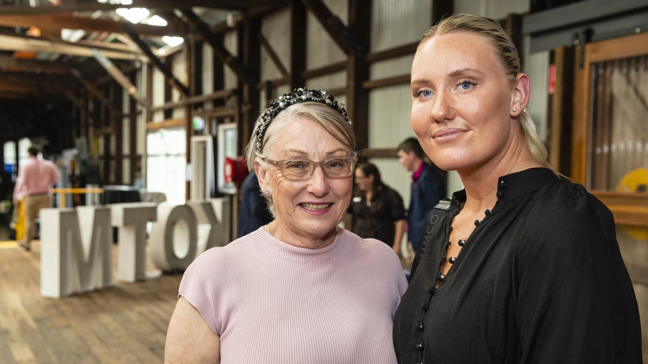 Joan Price (left) and Tara Reynolds at the slot holder draw luncheon for Mort and Co King of the Mountain at The Goods Shed, Friday, October 7, 2022. Picture: Kevin Farmer
