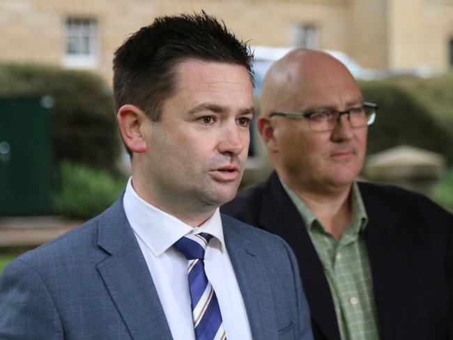 New Tasmanian Labor Party leader Dean Winter (left) is looking lean and hungry according to Charles Wooley. Picture: David Killick